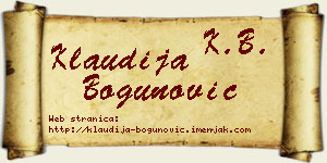 Klaudija Bogunović vizit kartica